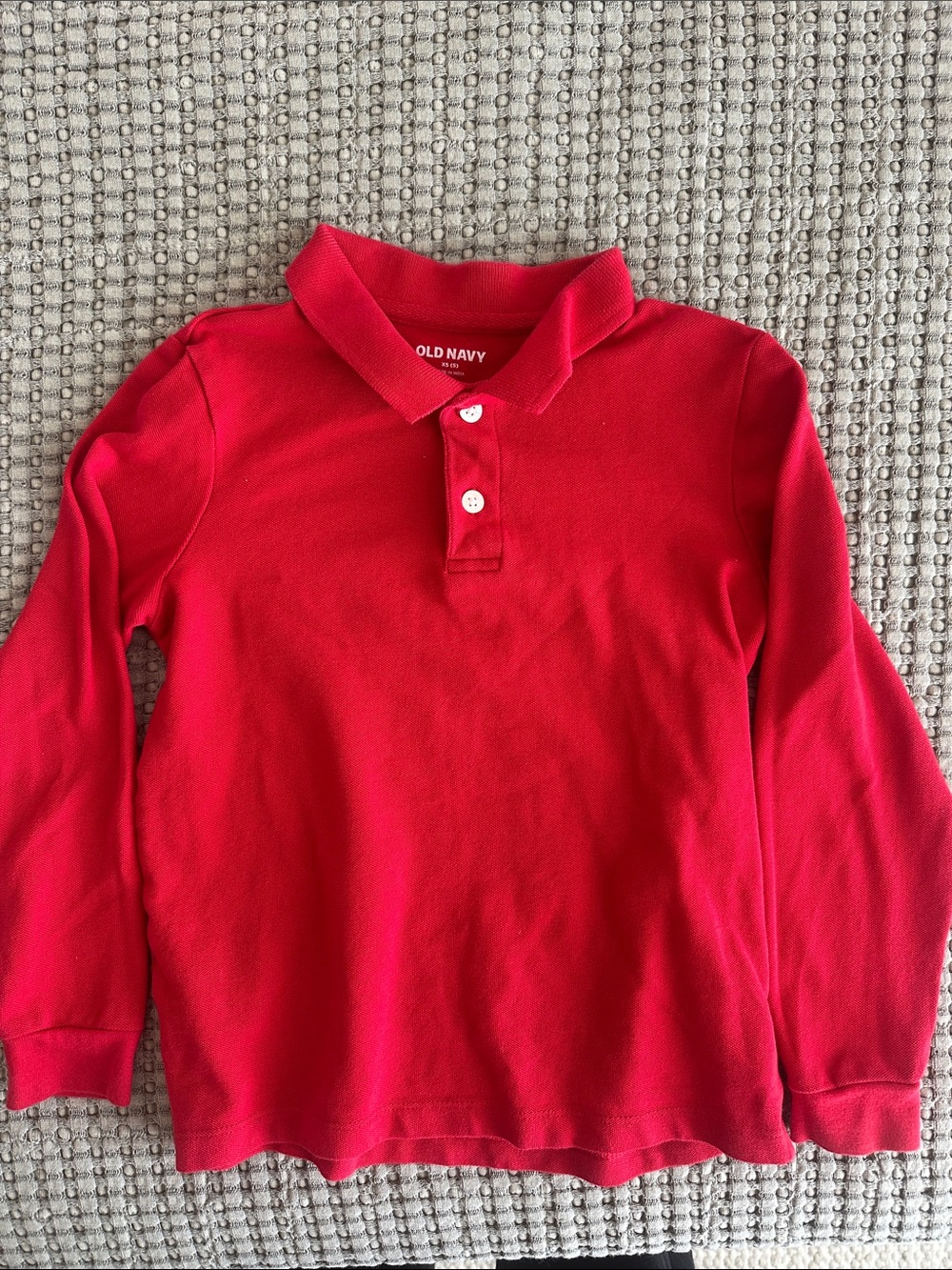 Old Navy Bright Red Long-Sleeve Polo for Kids